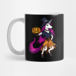 Magical Unicorn Witch Spooky Halloween Pumpkin Mug